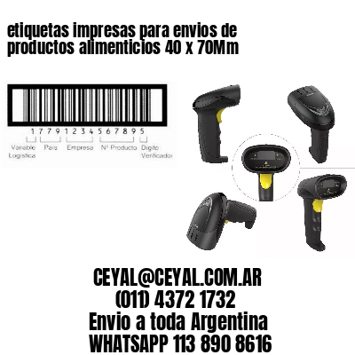 etiquetas impresas para envios de productos alimenticios 40 x 70Mm