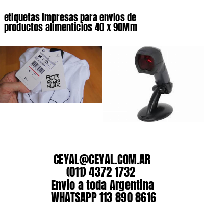 etiquetas impresas para envios de productos alimenticios 40 x 90Mm