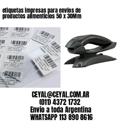 etiquetas impresas para envios de productos alimenticios 50 x 30Mm