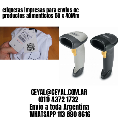 etiquetas impresas para envios de productos alimenticios 50 x 40Mm