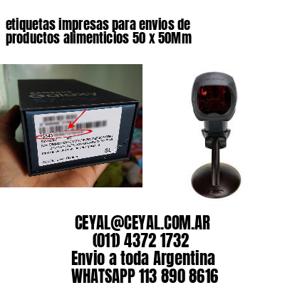 etiquetas impresas para envios de productos alimenticios 50 x 50Mm
