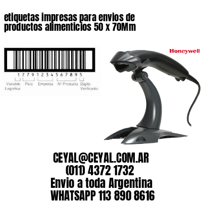 etiquetas impresas para envios de productos alimenticios 50 x 70Mm
