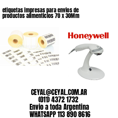 etiquetas impresas para envios de productos alimenticios 70 x 30Mm