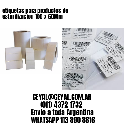 etiquetas para productos de esterilizacion 100 x 60Mm
