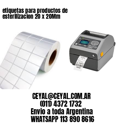 etiquetas para productos de esterilizacion 20 x 20Mm