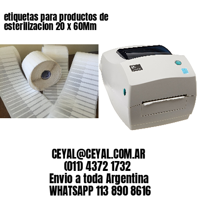 etiquetas para productos de esterilizacion 20 x 60Mm