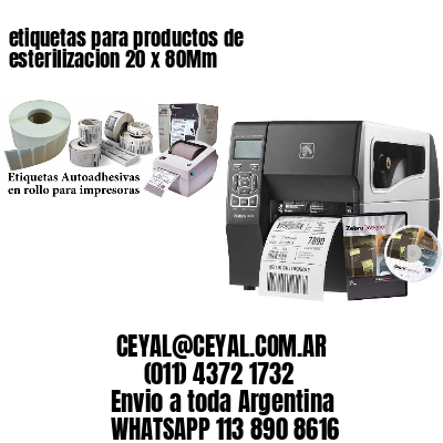 etiquetas para productos de esterilizacion 20 x 80Mm