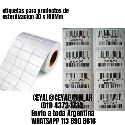 etiquetas para productos de esterilizacion 30 x 100Mm