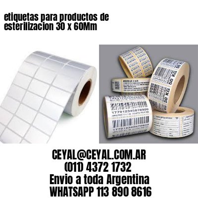 etiquetas para productos de esterilizacion 30 x 60Mm