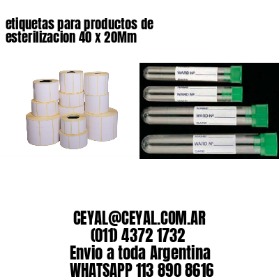 etiquetas para productos de esterilizacion 40 x 20Mm