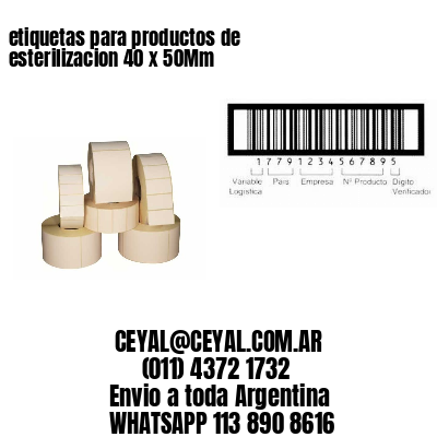 etiquetas para productos de esterilizacion 40 x 50Mm