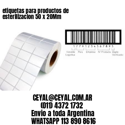 etiquetas para productos de esterilizacion 50 x 20Mm