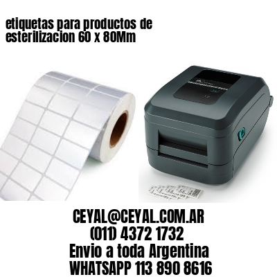 etiquetas para productos de esterilizacion 60 x 80Mm