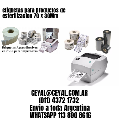 etiquetas para productos de esterilizacion 70 x 30Mm