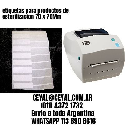 etiquetas para productos de esterilizacion 70 x 70Mm