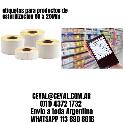 etiquetas para productos de esterilizacion 80 x 20Mm