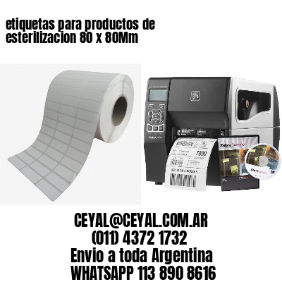etiquetas para productos de esterilizacion 80 x 80Mm