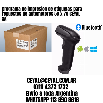 programa de impresion de etiquetas para repuestos de automotores 50 x 70 CEYAL SA