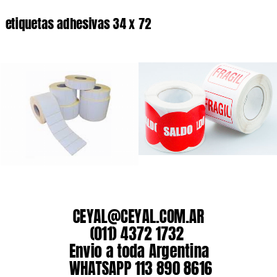 etiquetas adhesivas 34 x 72