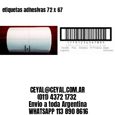 etiquetas adhesivas 72 x 67