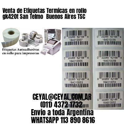 Venta de Etiquetas Termicas en rollo gk420t San Telmo  Buenos Aires TSC