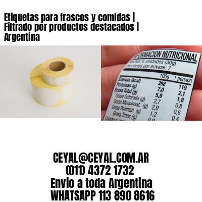 Etiquetas para frascos y comidas | Filtrado por productos destacados | Argentina