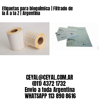 Etiquetas para bioquímica | Filtrado de la A a la Z | Argentina