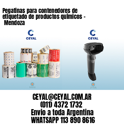 Pegatinas para contenedores de etiquetado de productos químicos - 	Mendoza