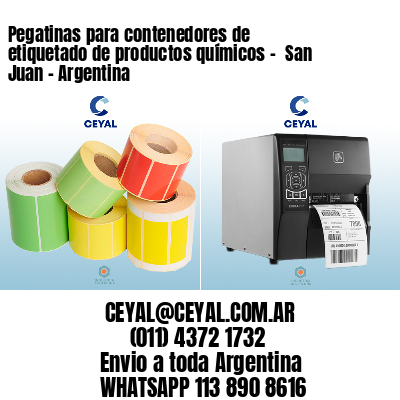 Pegatinas para contenedores de etiquetado de productos químicos - 	San Juan - Argentina