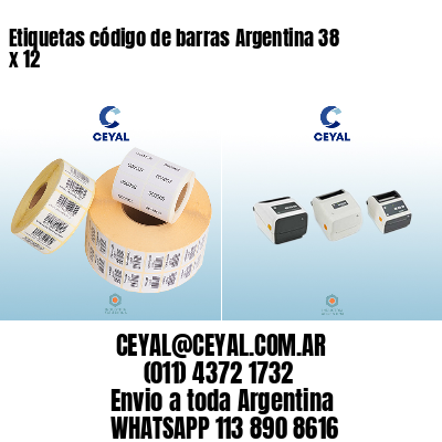 Etiquetas código de barras Argentina 38 x 12