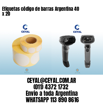 Etiquetas código de barras Argentina 40 x 20