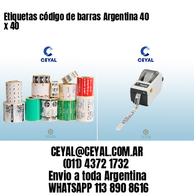 Etiquetas código de barras Argentina 40 x 40