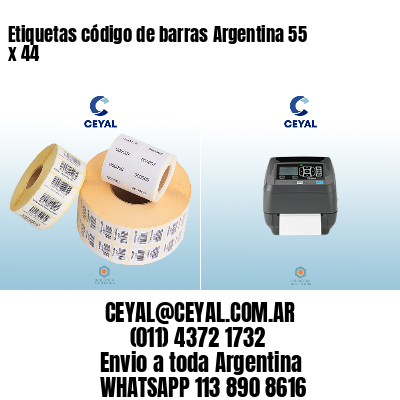 Etiquetas código de barras Argentina 55 x 44 