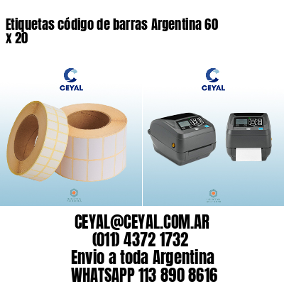 Etiquetas código de barras Argentina 60 x 20