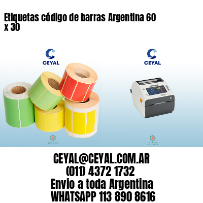 Etiquetas código de barras Argentina 60 x 30