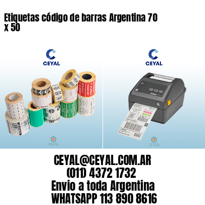 Etiquetas código de barras Argentina 70 x 50 