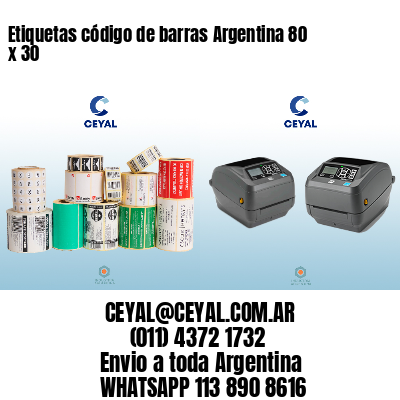 Etiquetas código de barras Argentina 80 x 30
