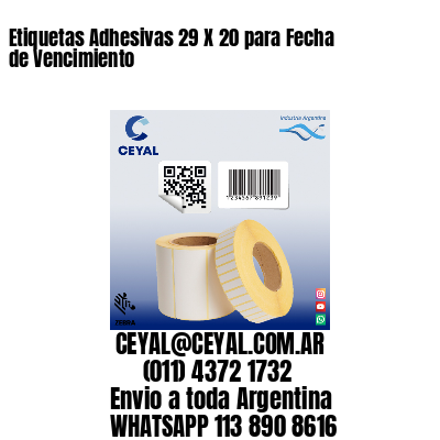 Etiquetas Adhesivas 29 X 20 para Fecha de Vencimiento