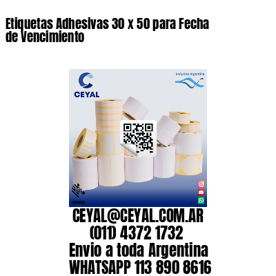 Etiquetas Adhesivas 30 x 50 para Fecha de Vencimiento