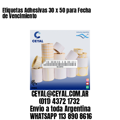 Etiquetas Adhesivas 30 x 50 para Fecha de Vencimiento