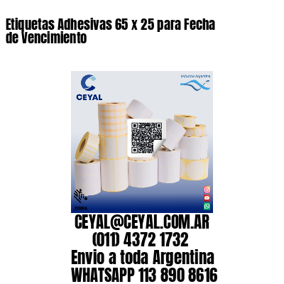 Etiquetas Adhesivas 65 x 25 para Fecha de Vencimiento