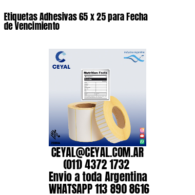 Etiquetas Adhesivas 65 x 25 para Fecha de Vencimiento