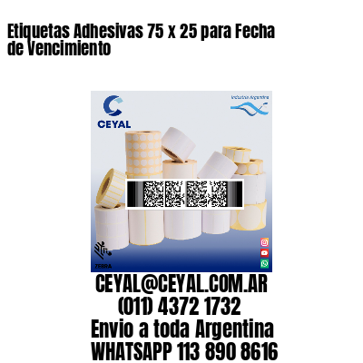Etiquetas Adhesivas 75 x 25 para Fecha de Vencimiento
