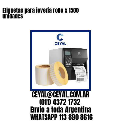 Etiquetas para joyería rollo x 1500 unidades