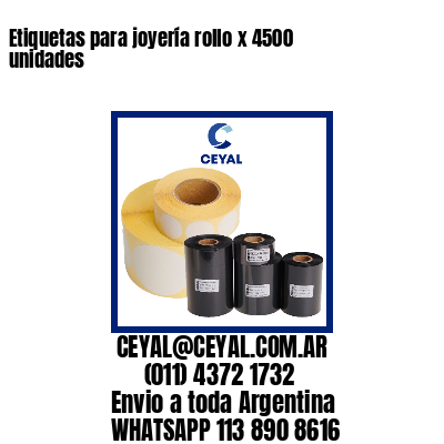 Etiquetas para joyería rollo x 4500 unidades