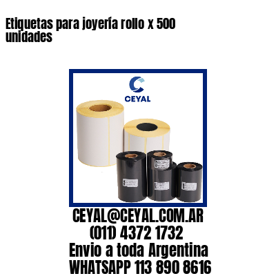 Etiquetas para joyería rollo x 500 unidades