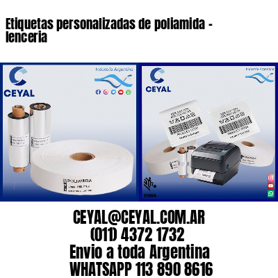 Etiquetas personalizadas de poliamida – lenceria