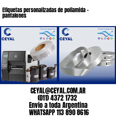 Etiquetas personalizadas de poliamida – pantalones