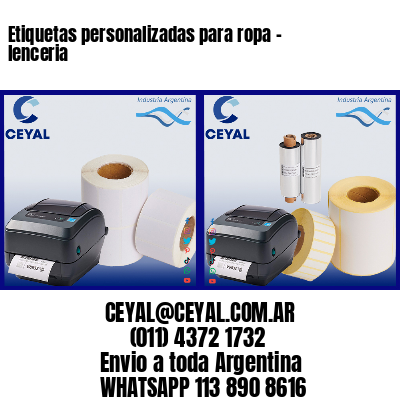 Etiquetas personalizadas para ropa – lenceria