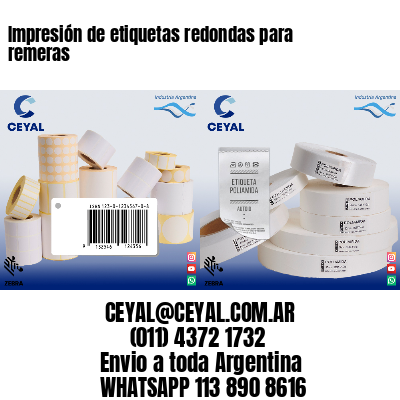 Impresión de etiquetas redondas para remeras